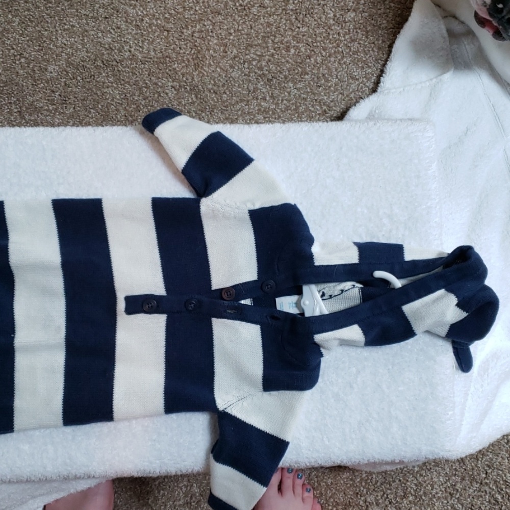 Baby boy one piece sweater outfit